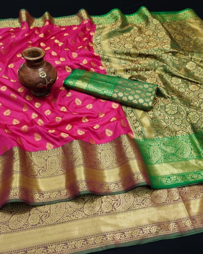 Pink Color Banarasi Silk Saree