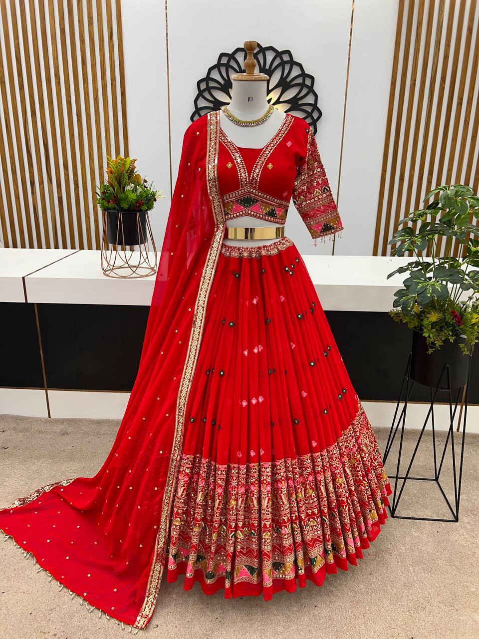Red Color Lahengha choli With Dupatta