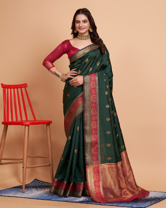 Green Color Banarasi Silk Saree
