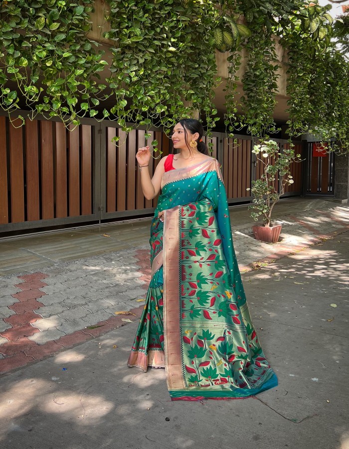 women's wear banarasi paithani silk saree