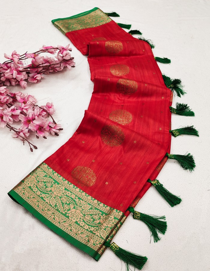 Maroon katan silk Saree