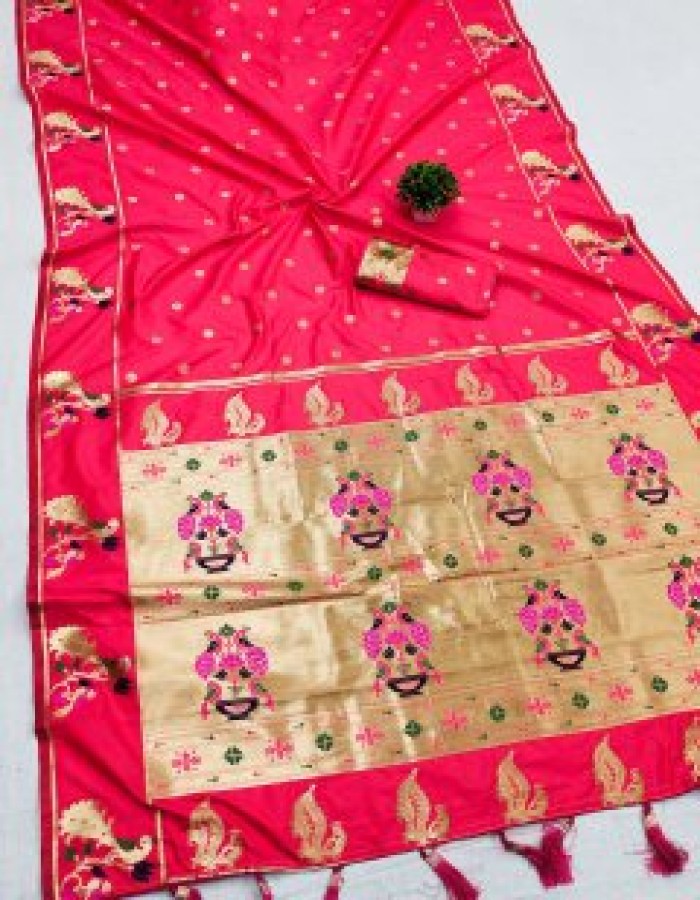 Pink Color Kanjivaram silk saree