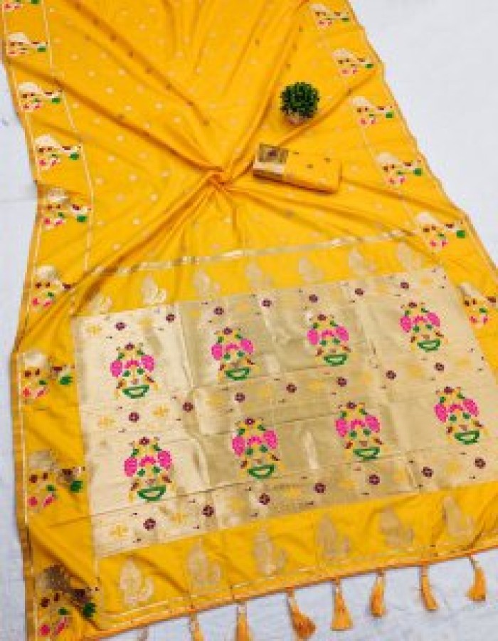 Gold Soft Kanjivaram Silk Saree