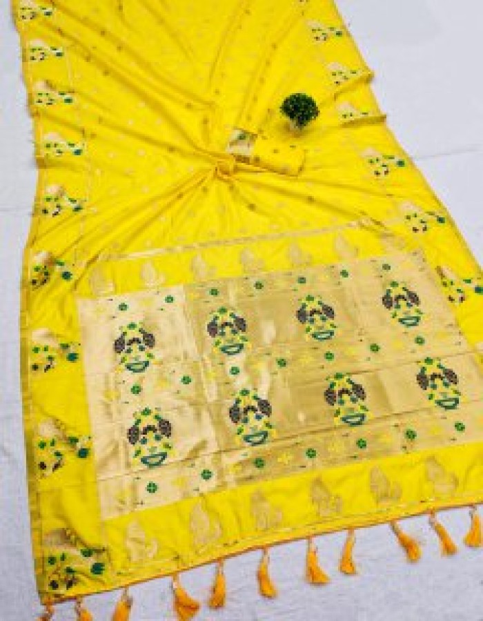 Yellow Color Soft Kanjivaram Silk Saree