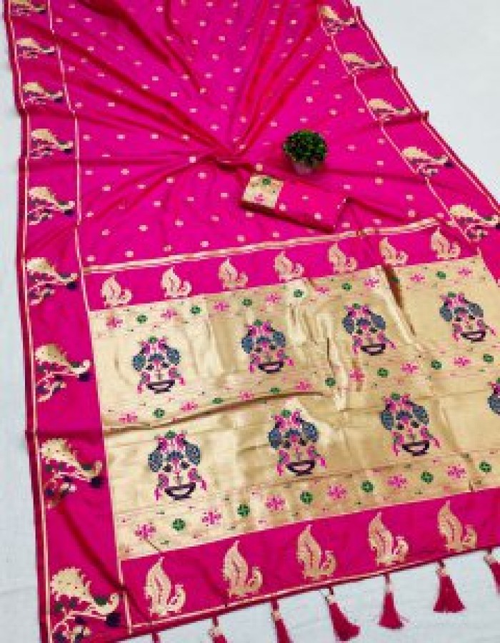 Gajri Color Soft Kanjivaram Silk Saree