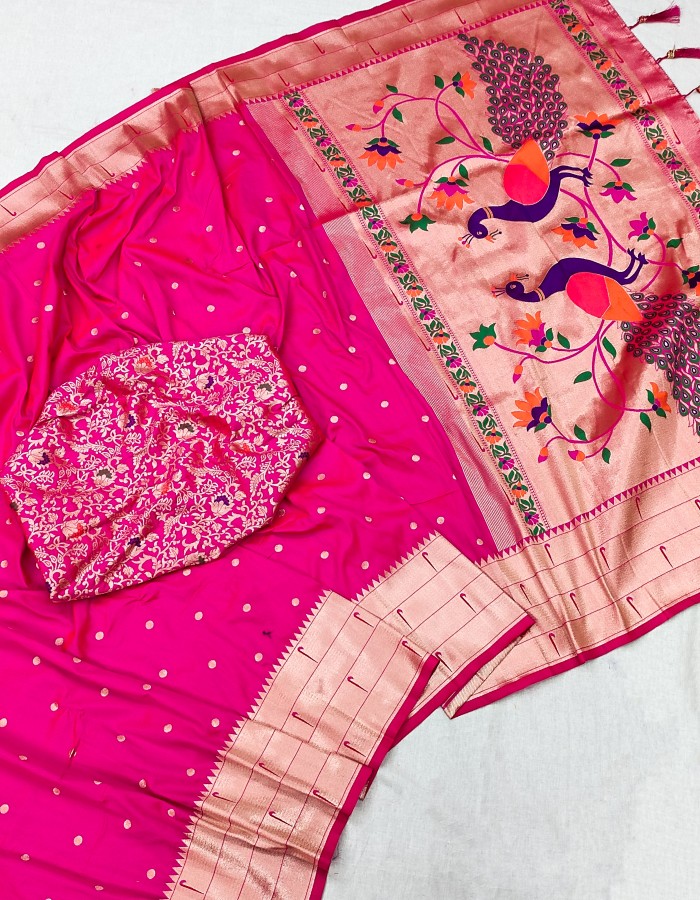 Pink Color Soft Kanjivaram Silk Saree