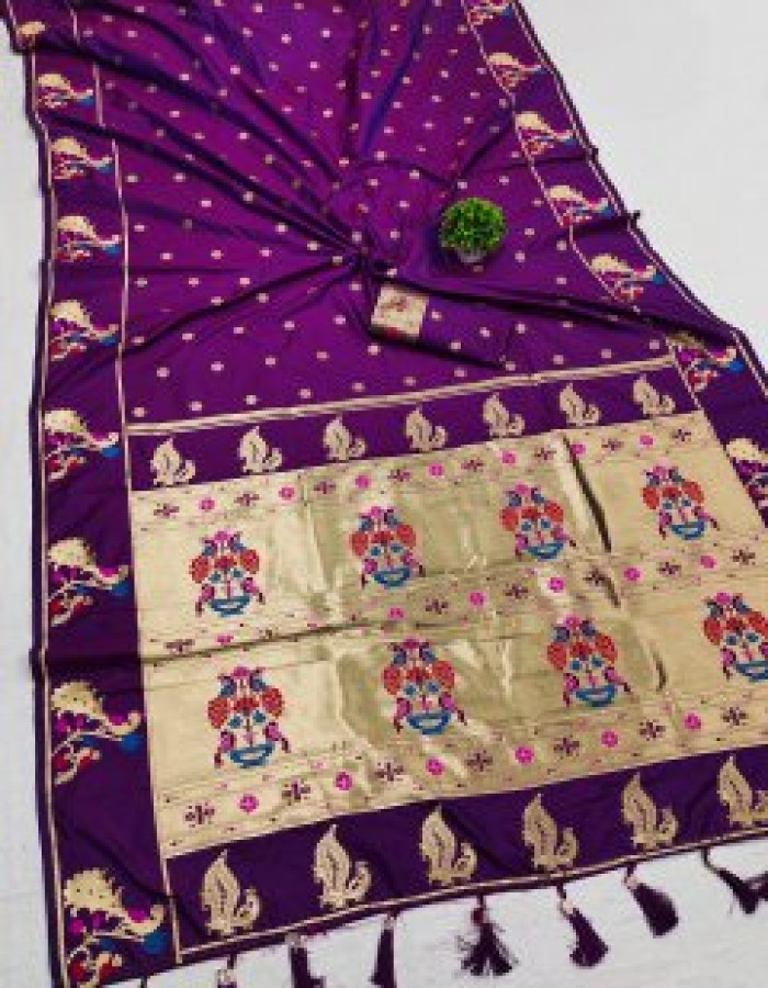 Violet Color Soft Kanjivaram SIlk Saree