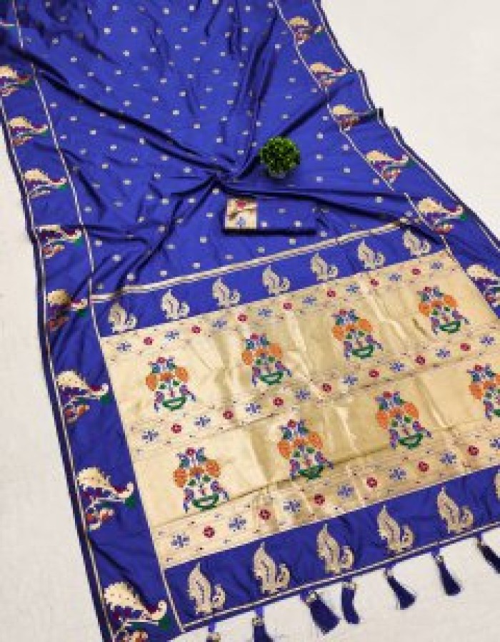 Royal Blue Color Soft Kanjivaram Silk Saree