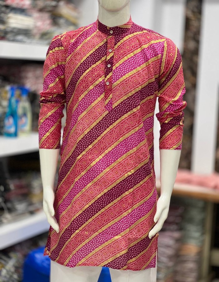 men's wear laheriya print kurta