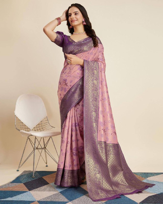 Purple Color Soft Kanjivaram Silk Saree