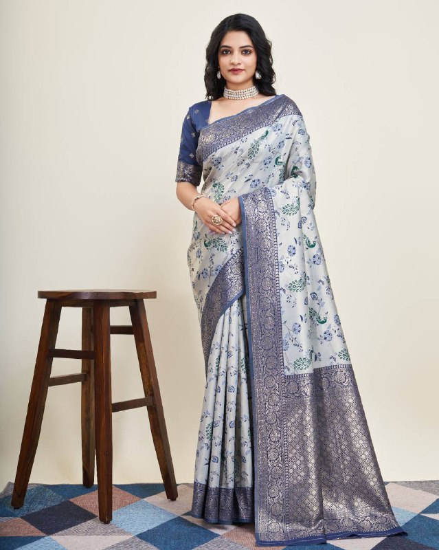 women's wear soft  kanjivaram silk saree in peacock design
