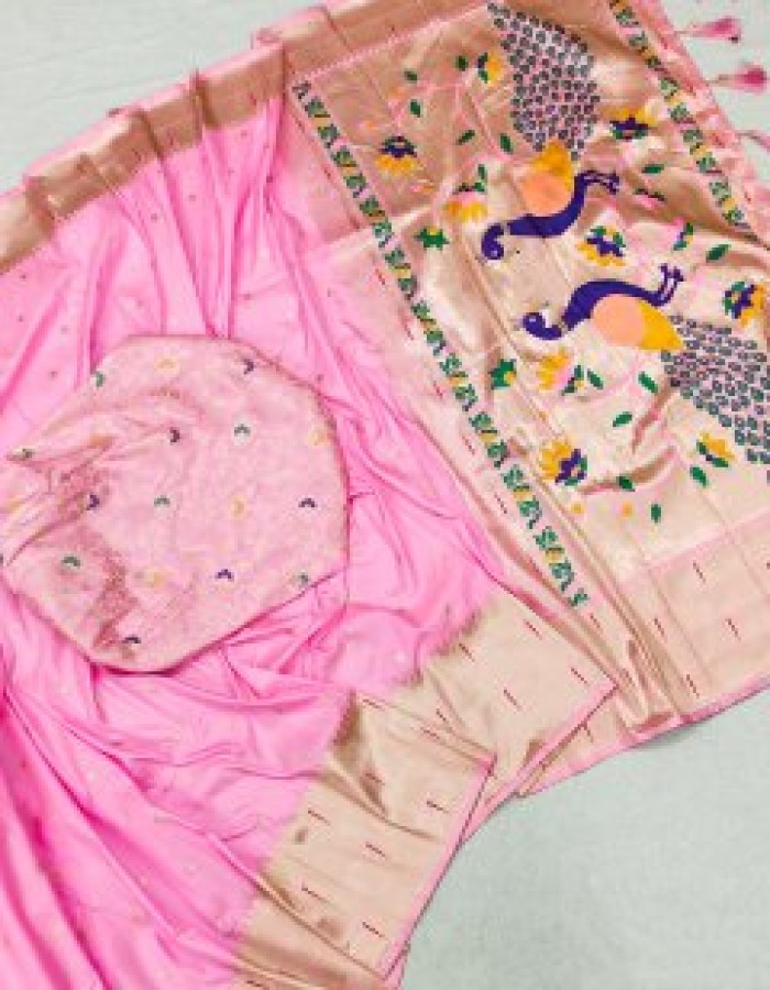 Baby Pink Color Soft Kanjivaram Silk Saree