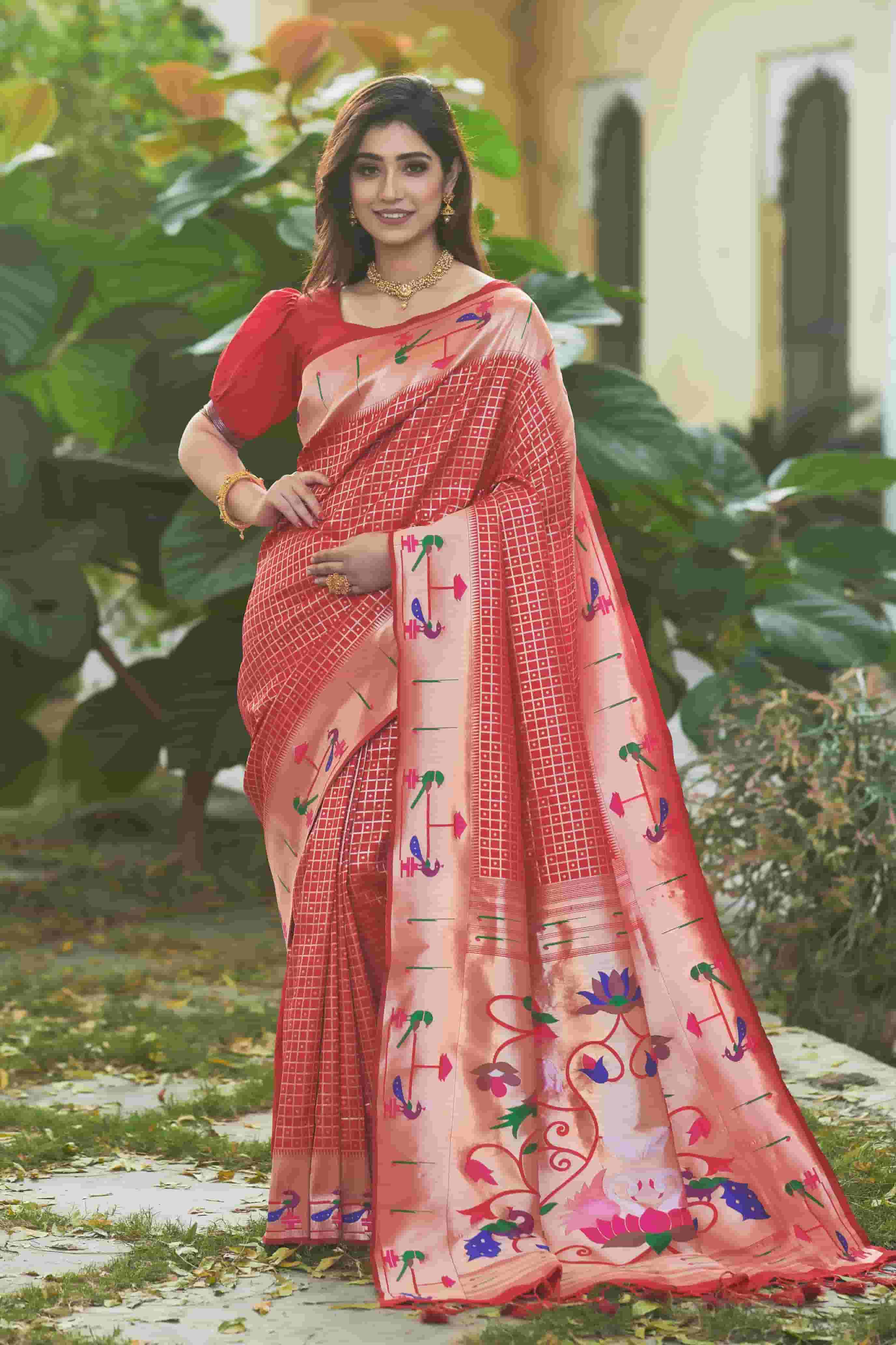 Red Color Paithani Silk Saree