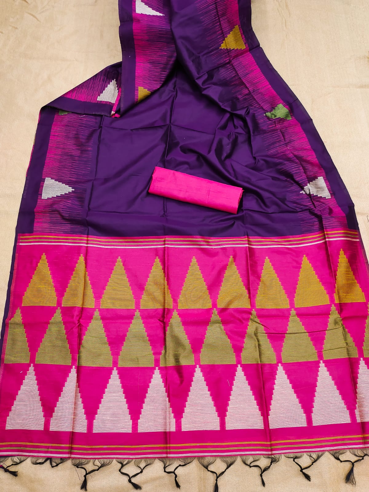 Purple Color Handloom Silk Saree