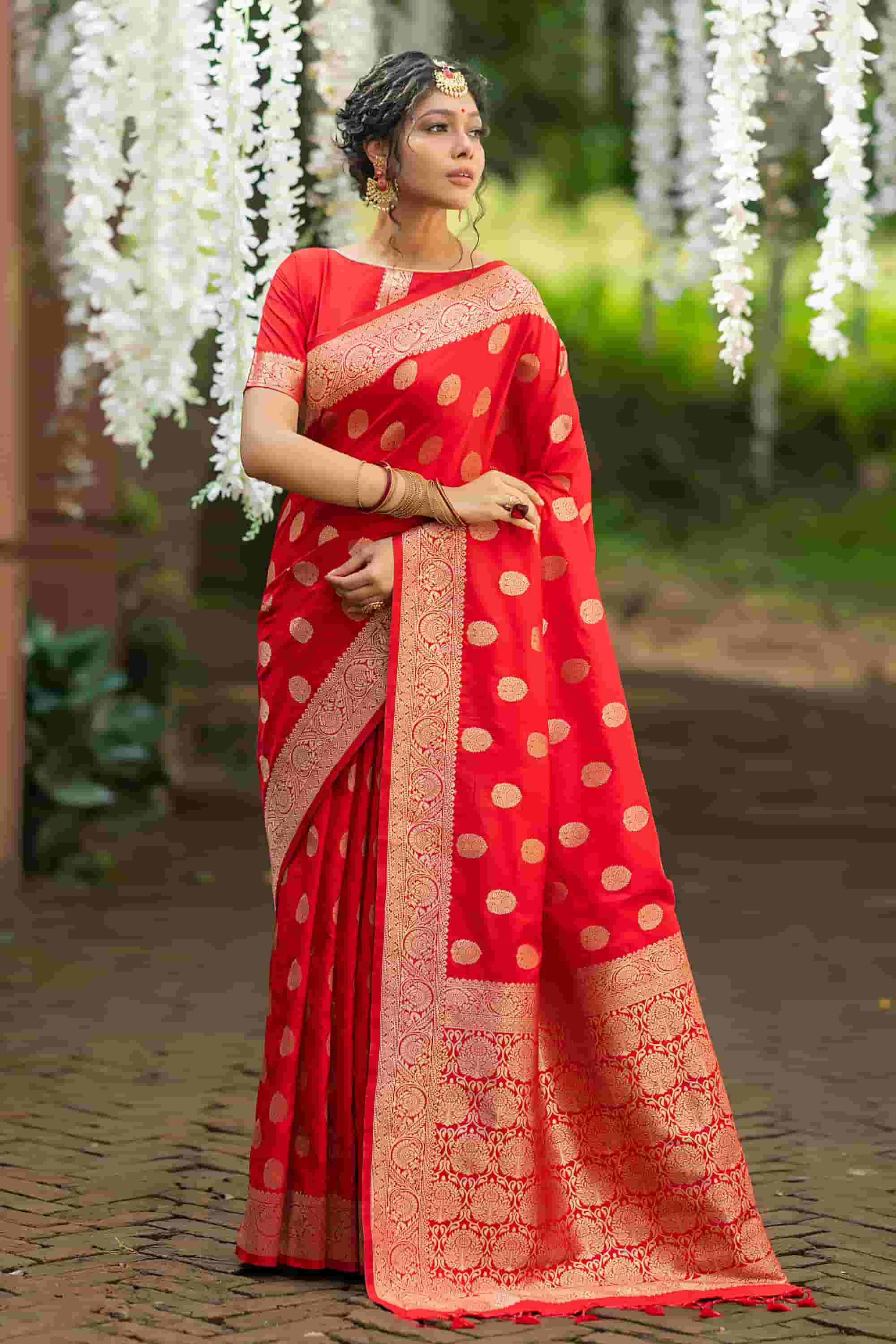 Red Color Banarasi Katan Silk Saree