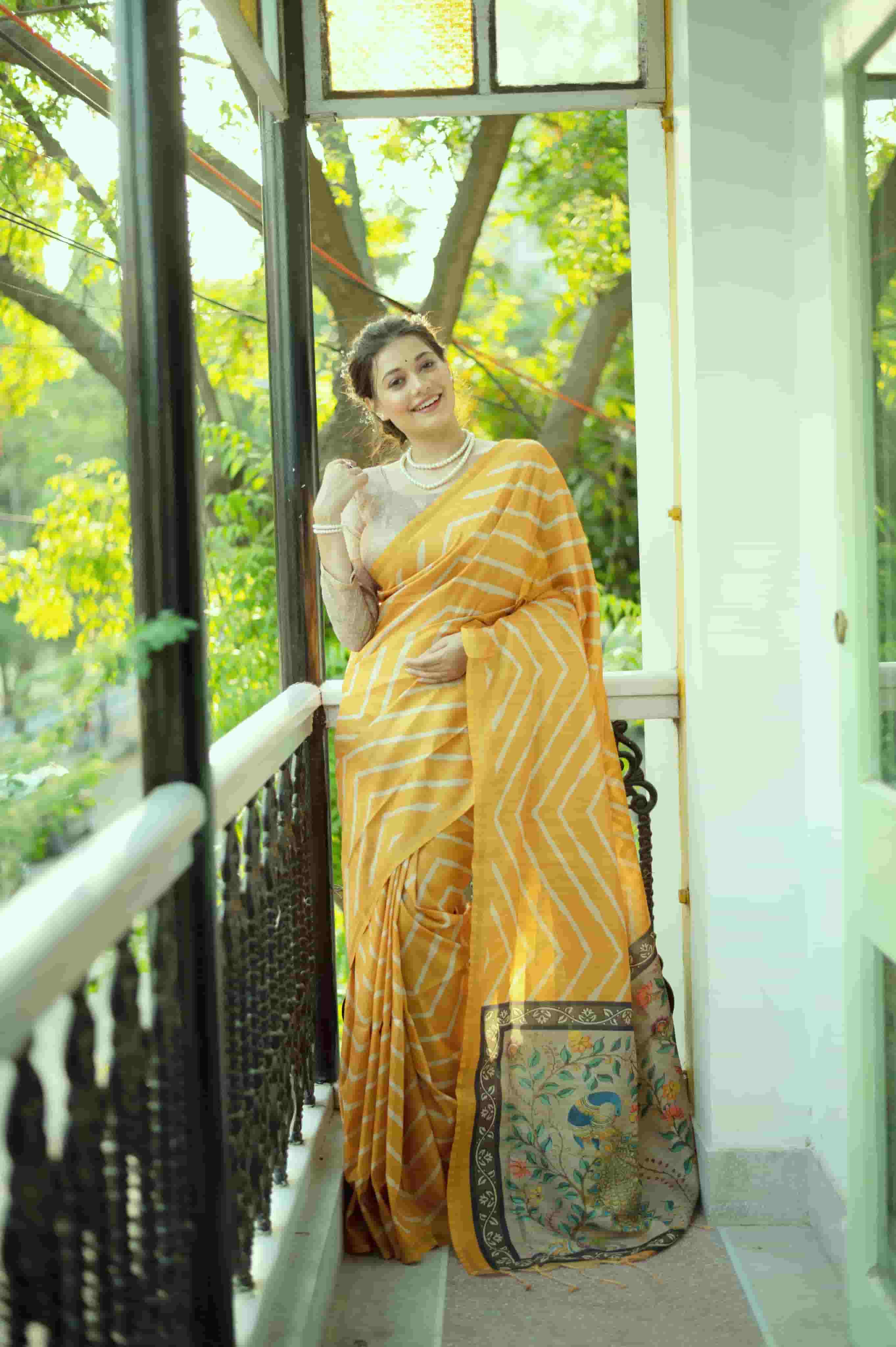 Yellow Color Leriya Saree