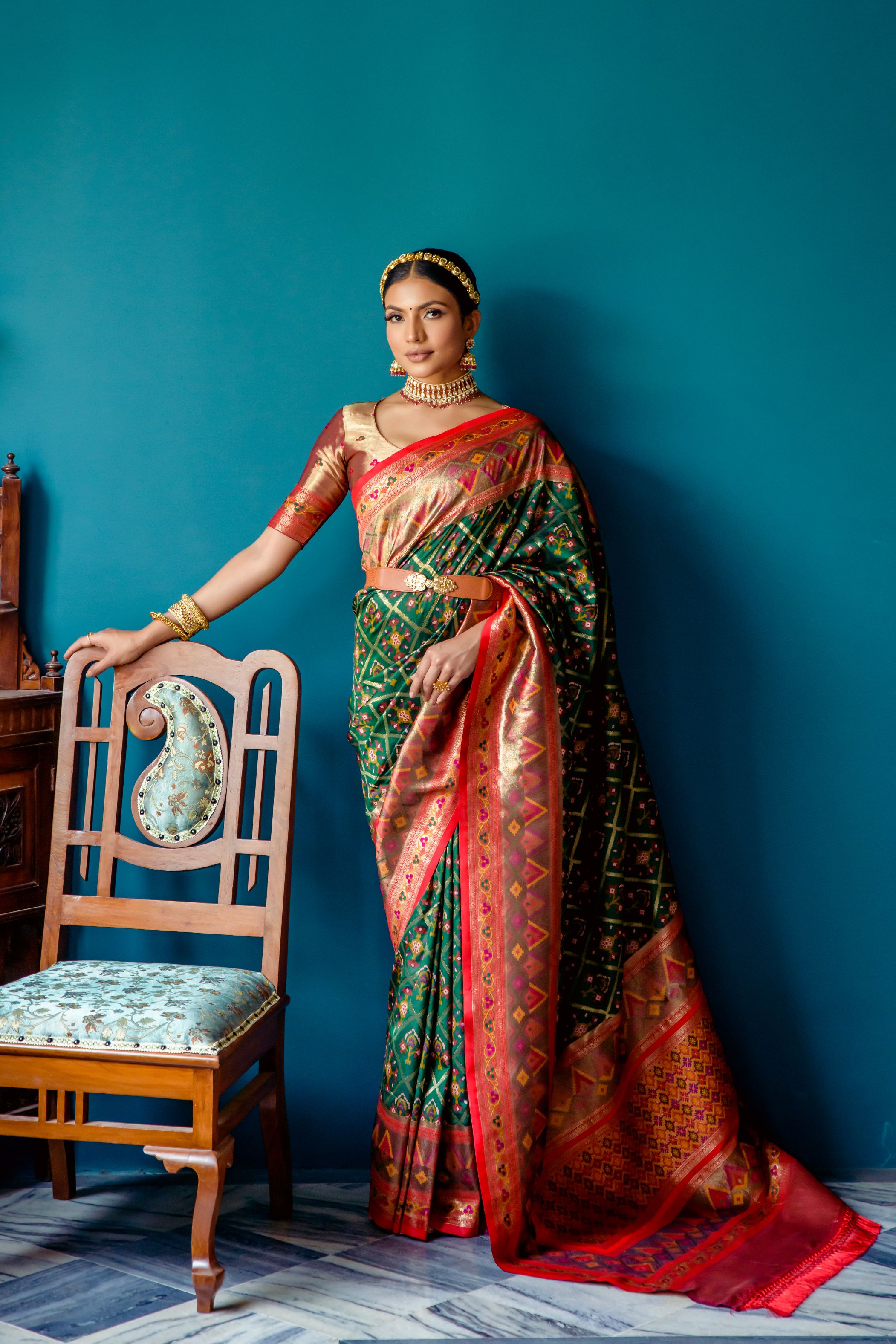 Mahendi Green Color Banarasi Silk Saree