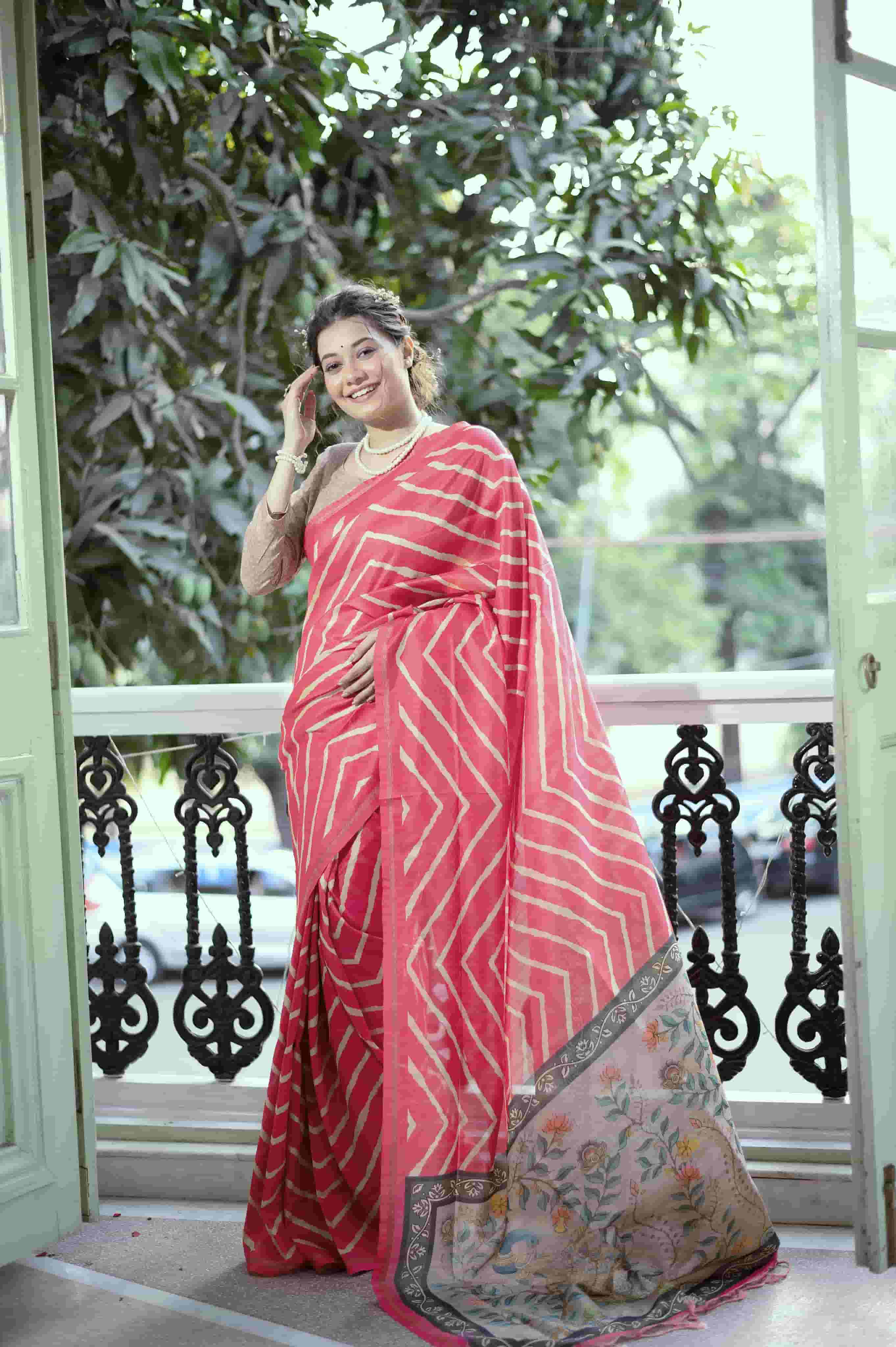 Pink Color Leriya Saree