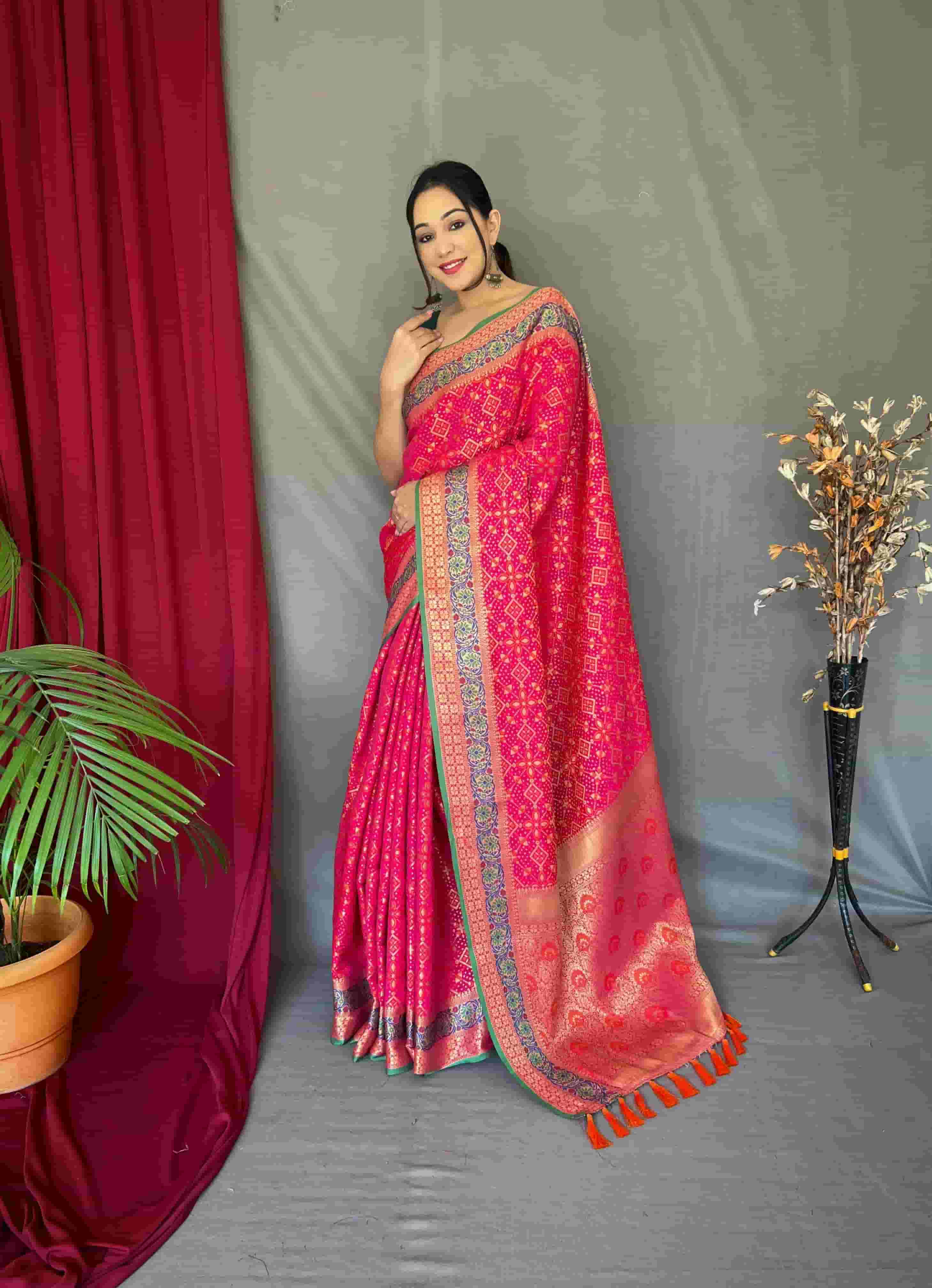 Pink Patola Saree