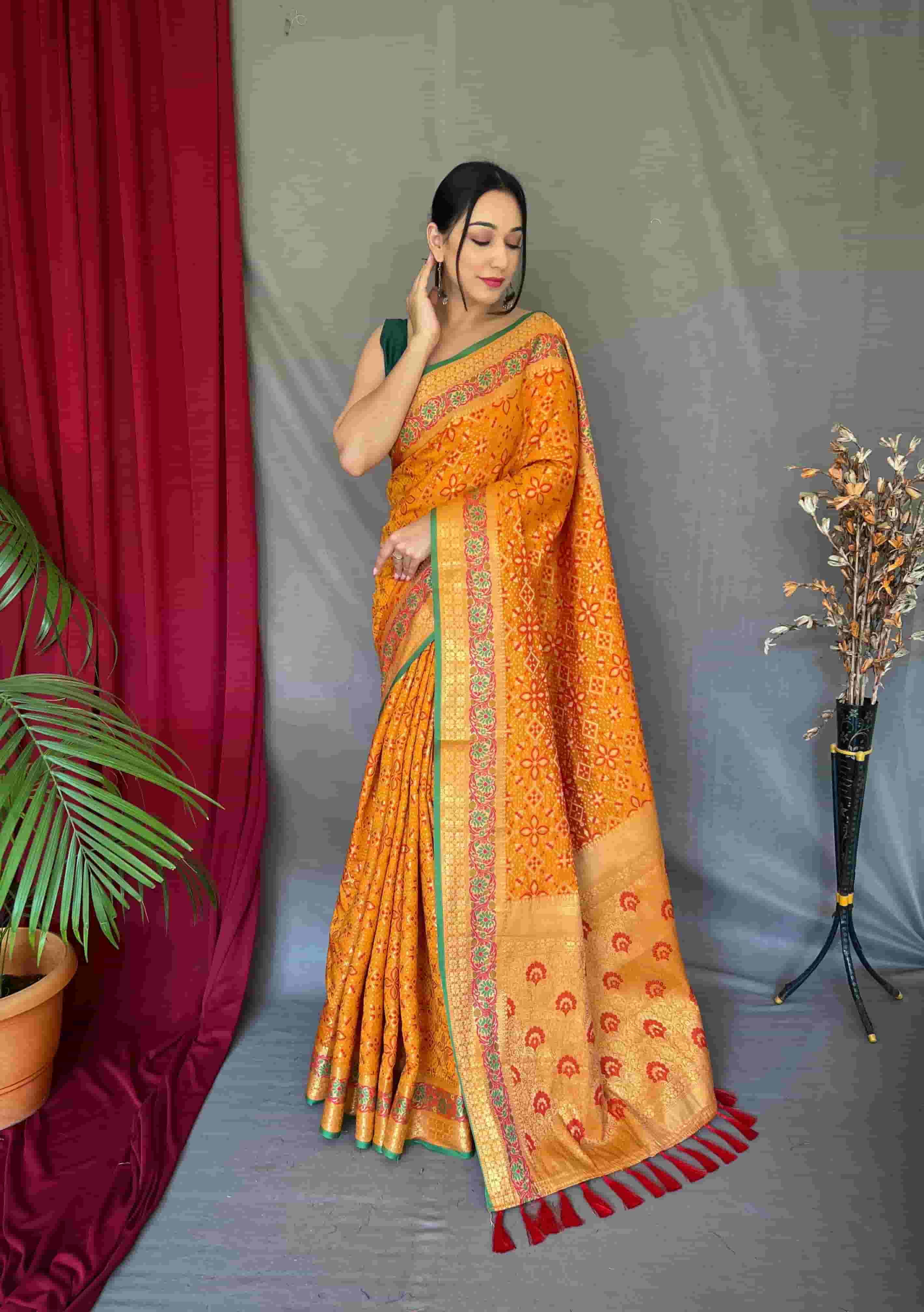 Yellow Color Patola Silk Saree