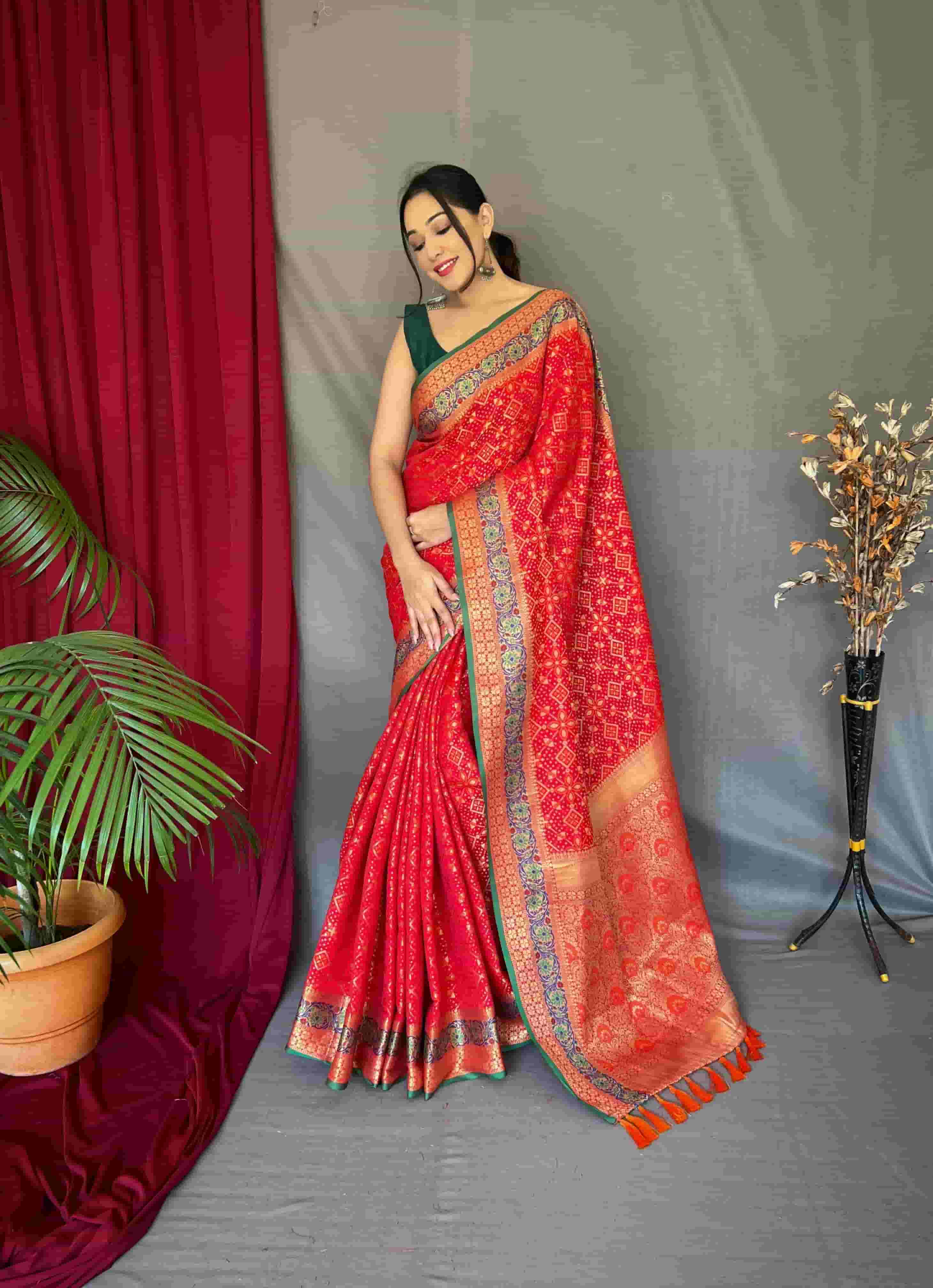 Red Color Patola Silk Saree