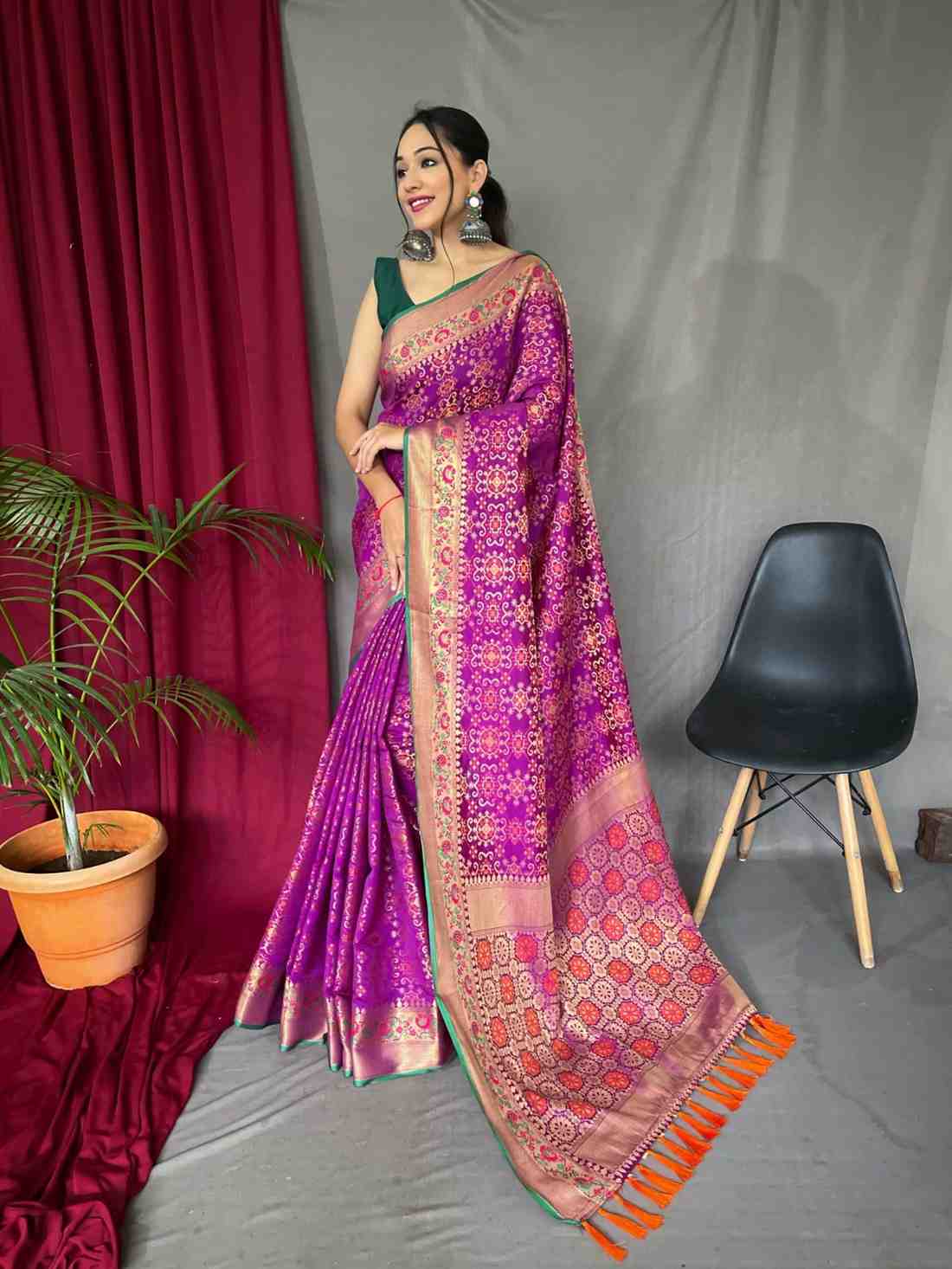 Purple Color Soft Patola Silk Saree