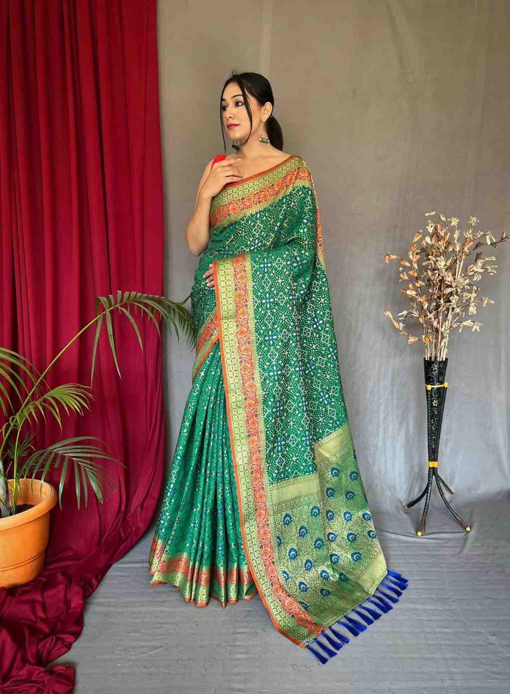 Green Patola Silk Saree