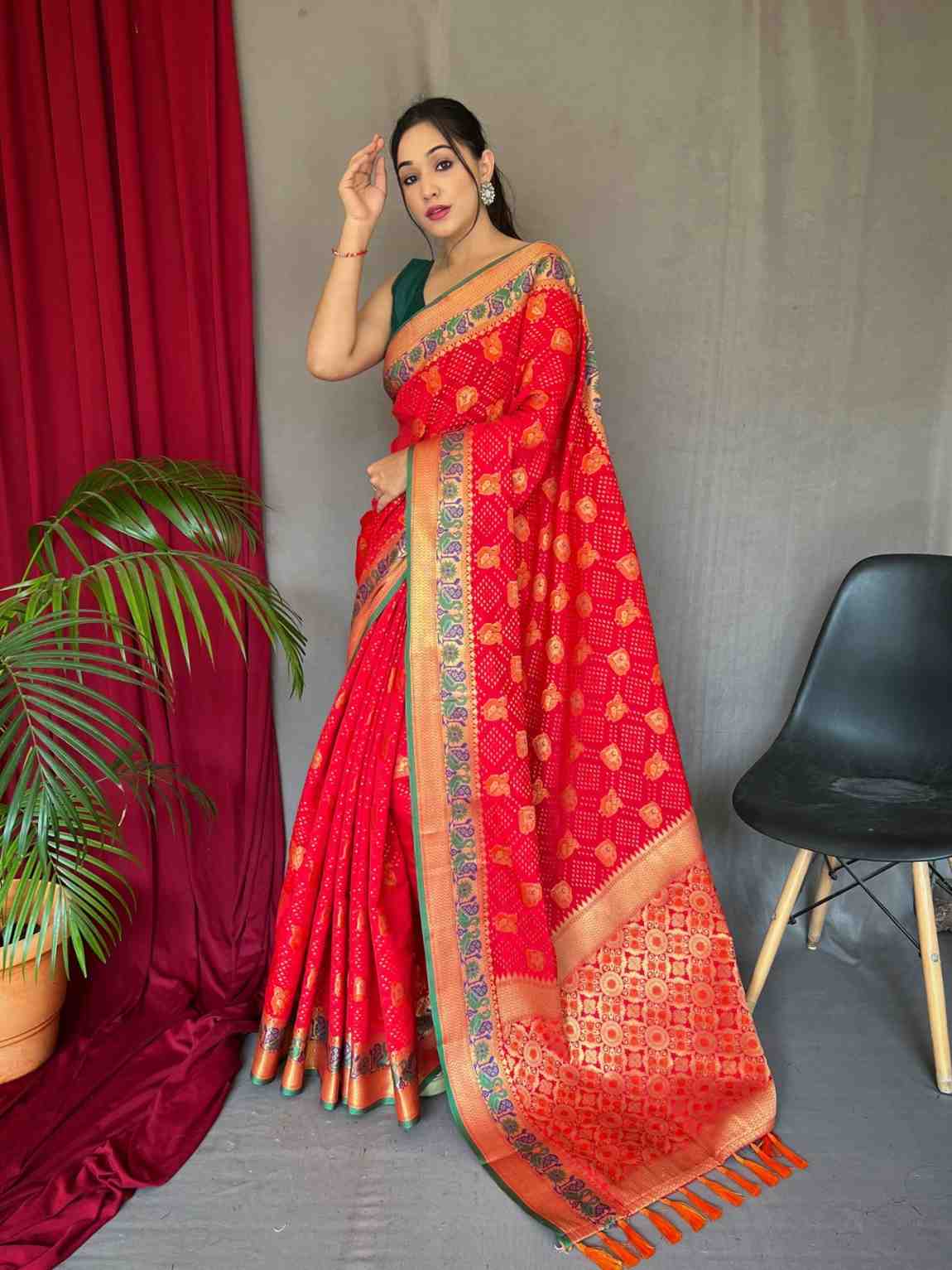 Red Pure Patola Silk Saree