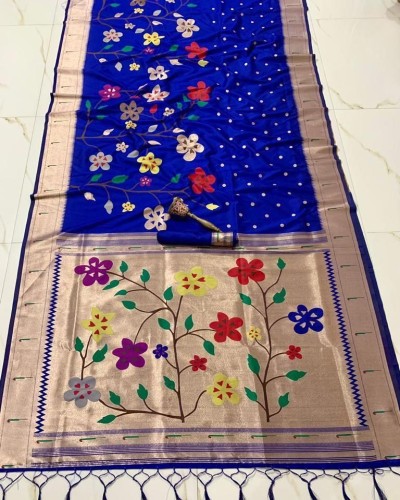 Royal Blue Color Kanjivaram Silk Saree