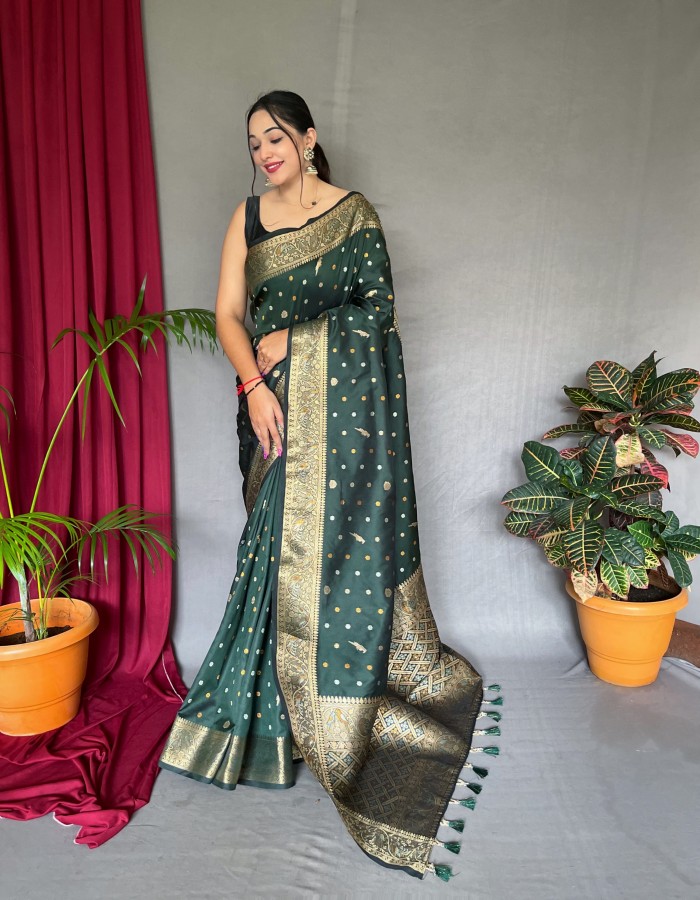 Green Soft Silk Weaving Saree