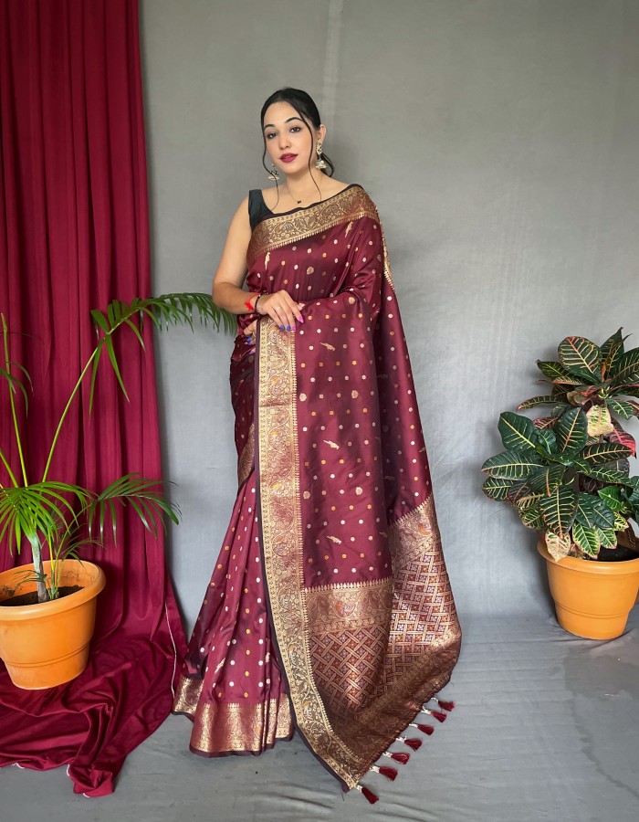 Megenta Color Soft Silk Paithani Saree