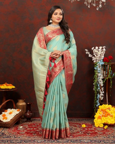 Rama Soft Cotton Silk Saree