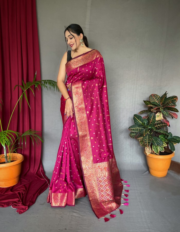 Pink Color Soft Paithani Silk Saree