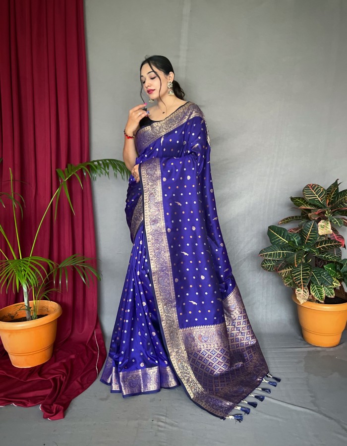 Royal Blue Soft Paithani Silk Saree