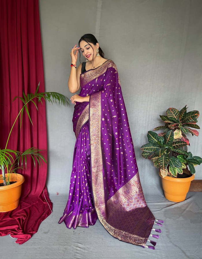 Purple Color Soft Silk Paithani Silk Saree