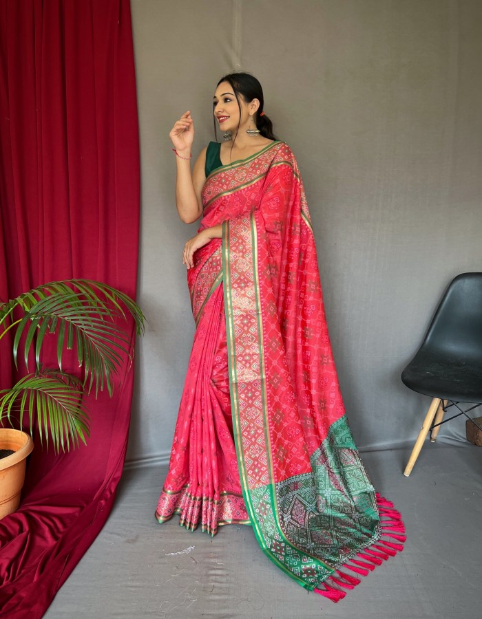 Red Patola Silk Saree