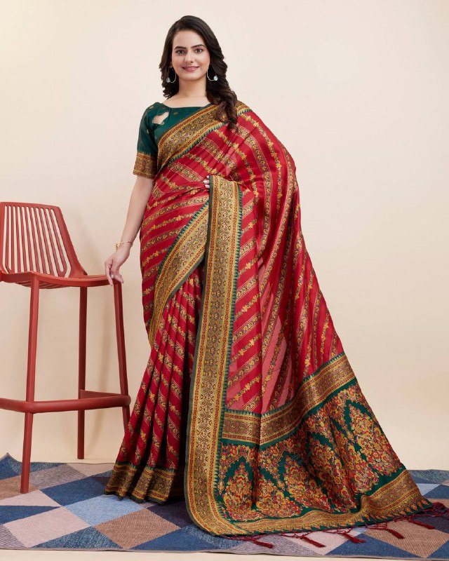 Red Color Banarasi Silk Saree