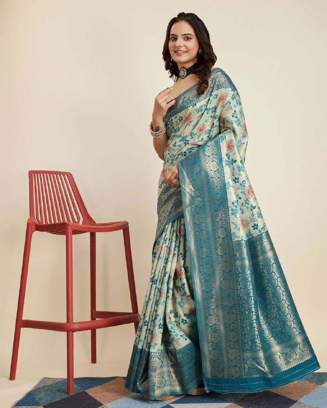 Sky Blue Color Kanjivaram Silk Saree