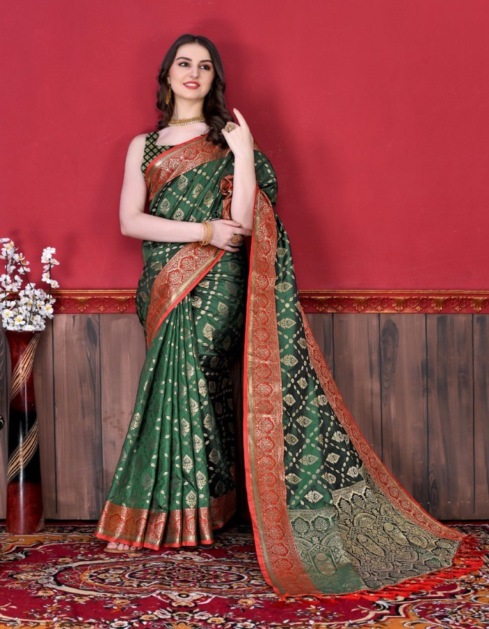 Green Color Banarasi Silk Saree