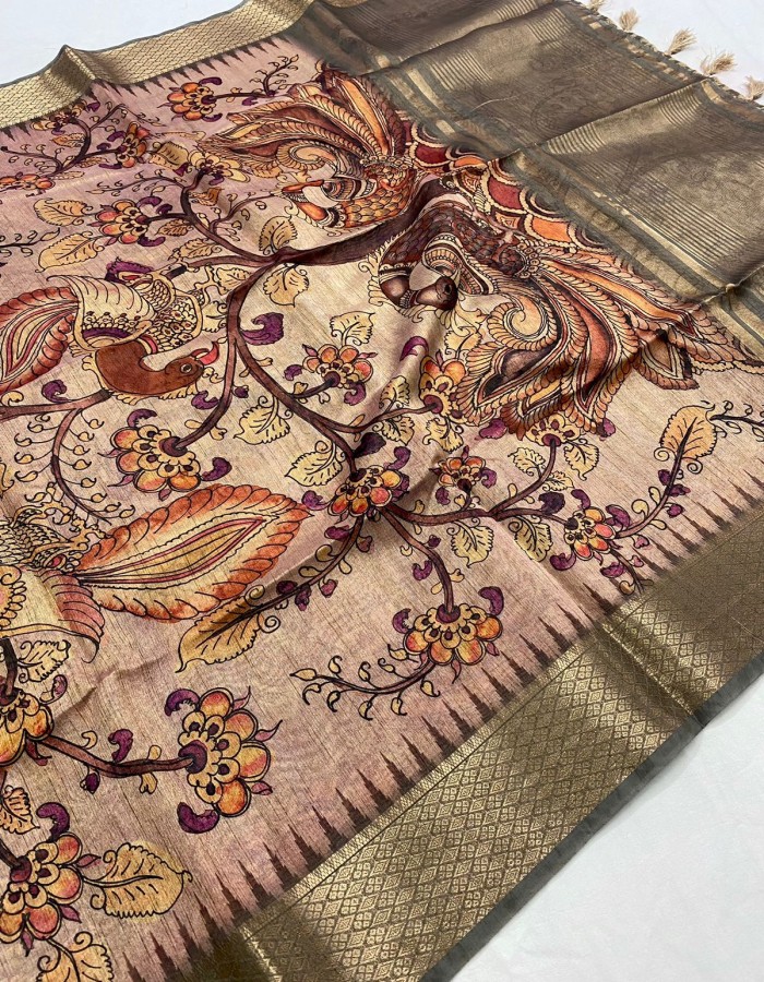 Peach Color Kanjivaram Silk Saree