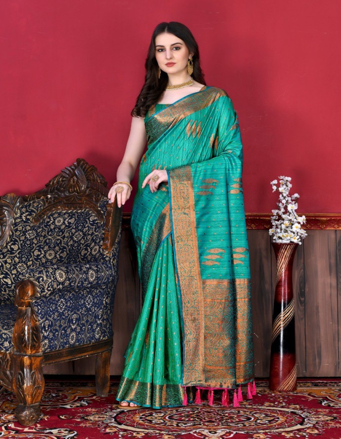 Rama Color Silk Saree