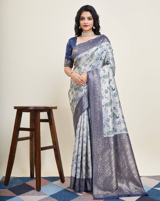 Blue Color Kanjivaram Silk Saree