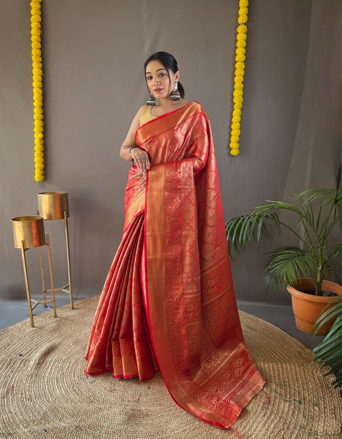 Red Color Soft Kanchipuram Saree