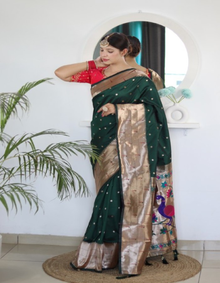 Green Traditional Paithani Saree