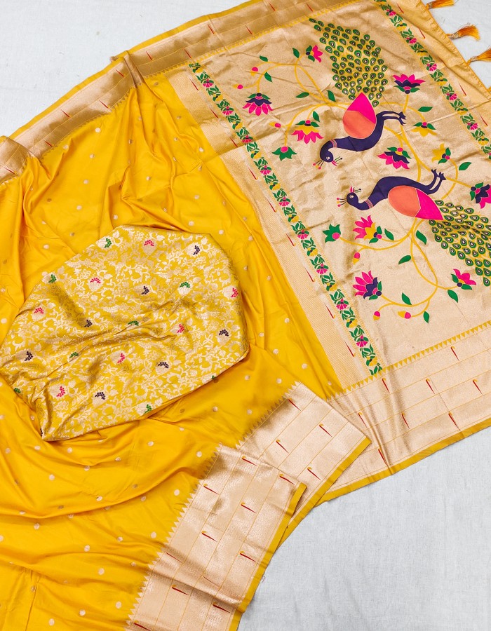 Yellow Soft Silk Saree