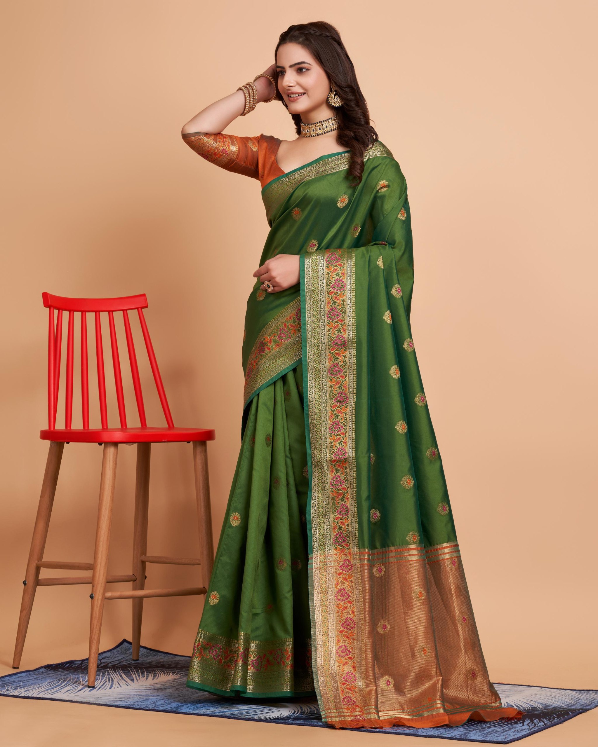 Green Color Banarsi Silk Saree