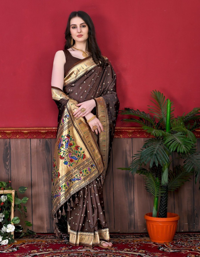 Coffee Color Paithani Saree