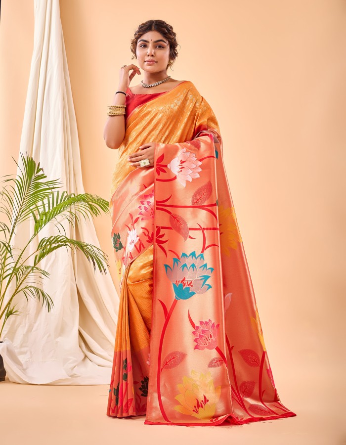 Yellow Color Paithani Silk Saree