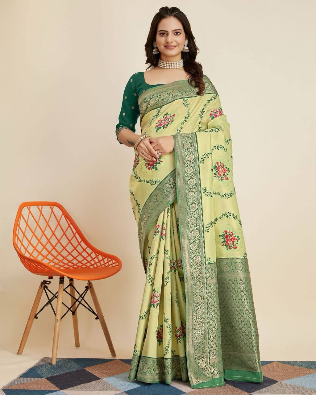 Green Color Soft Kanjivaram Silk Saree