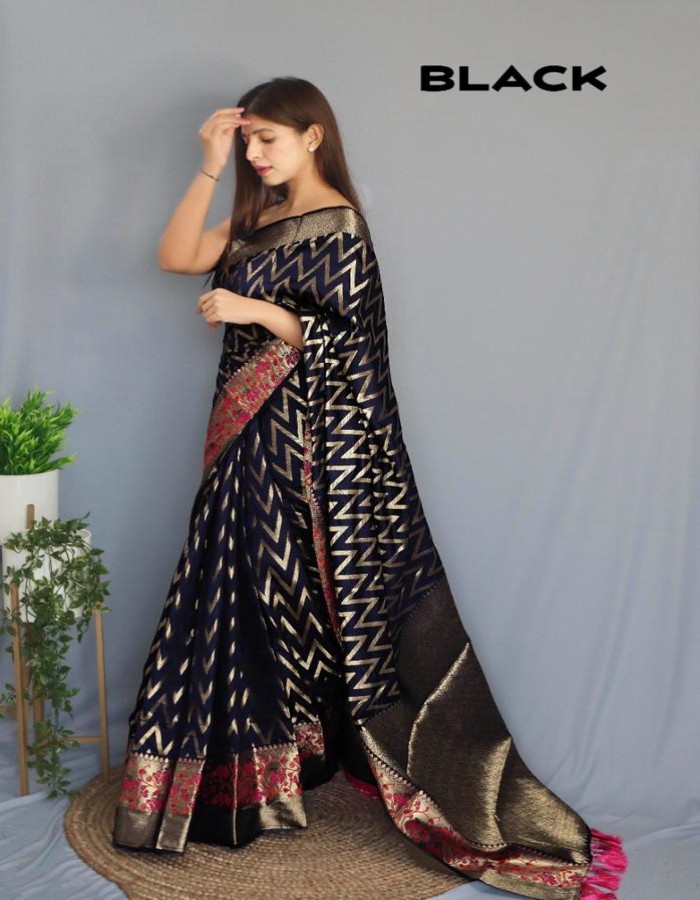 Black Kanjivaram Silk Saree